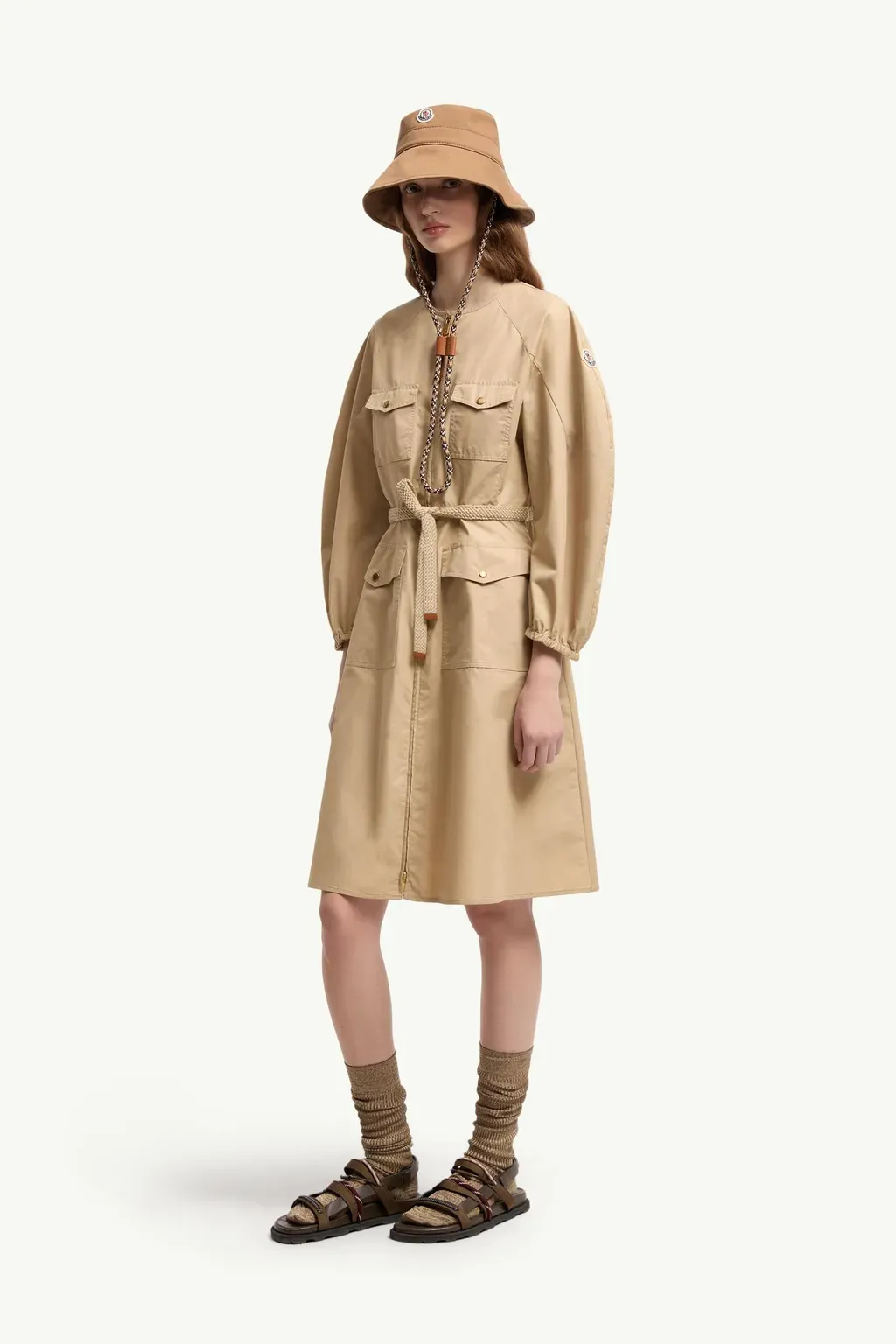Pleated Poplin Dress
