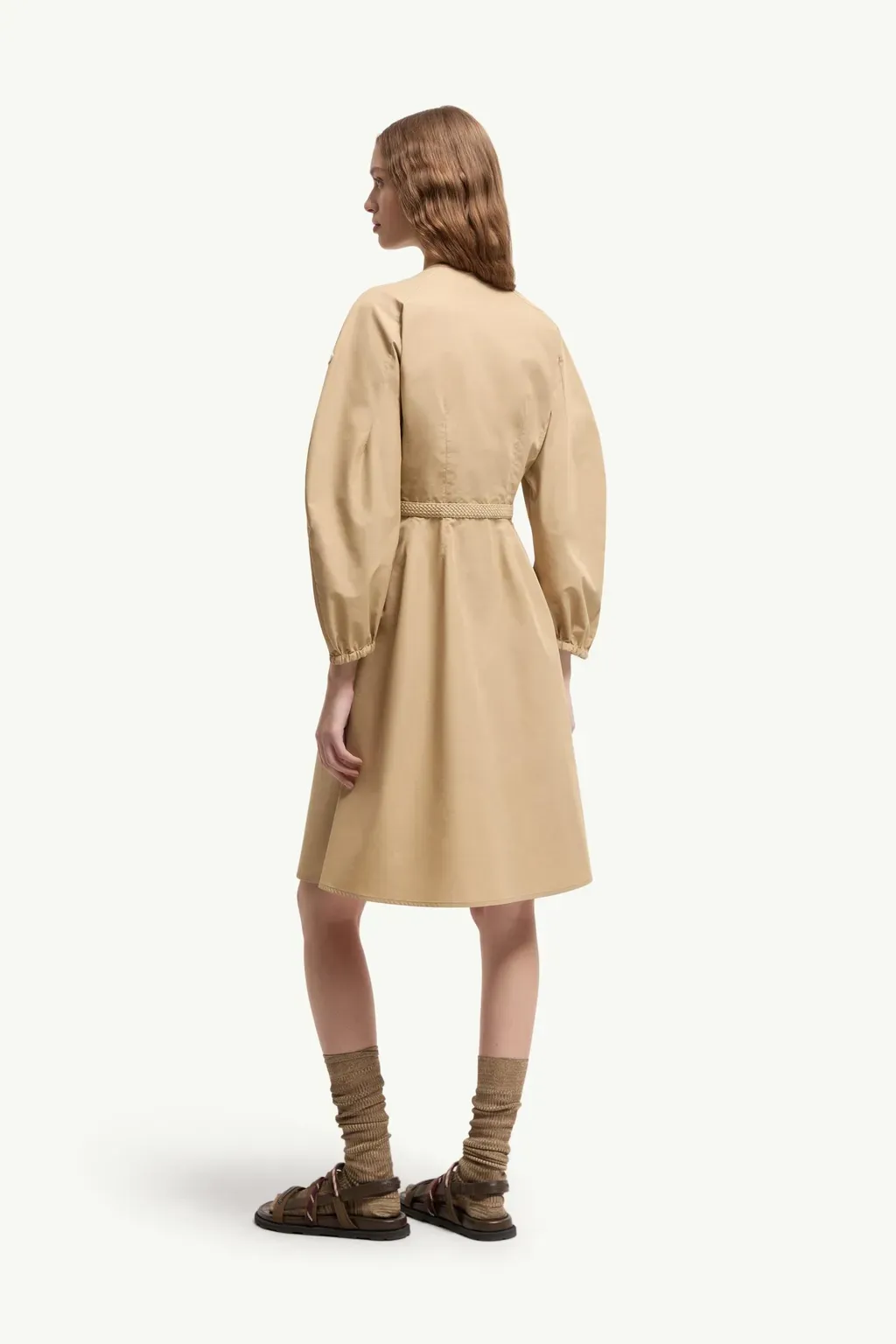 Pleated Poplin Dress