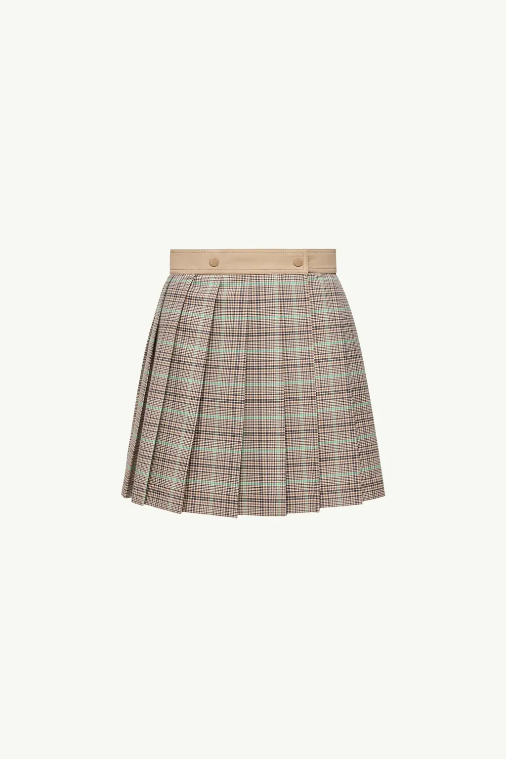 Checked Pleated Mini Skirt