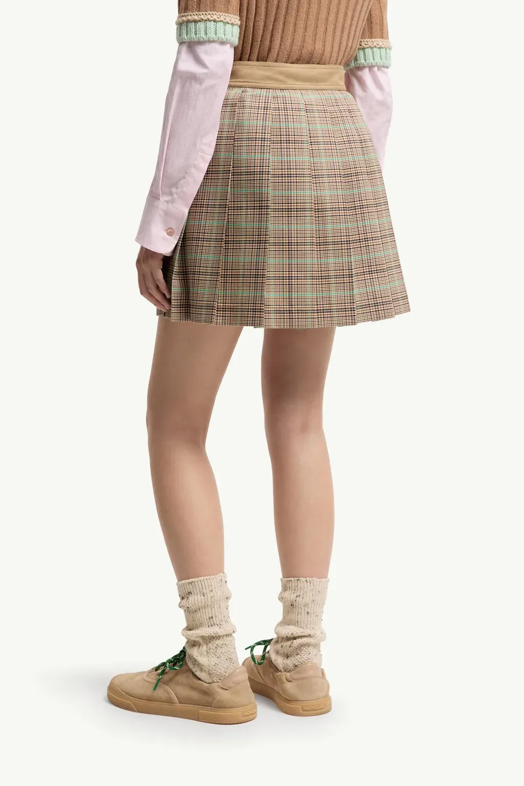 Checked Pleated Mini Skirt
