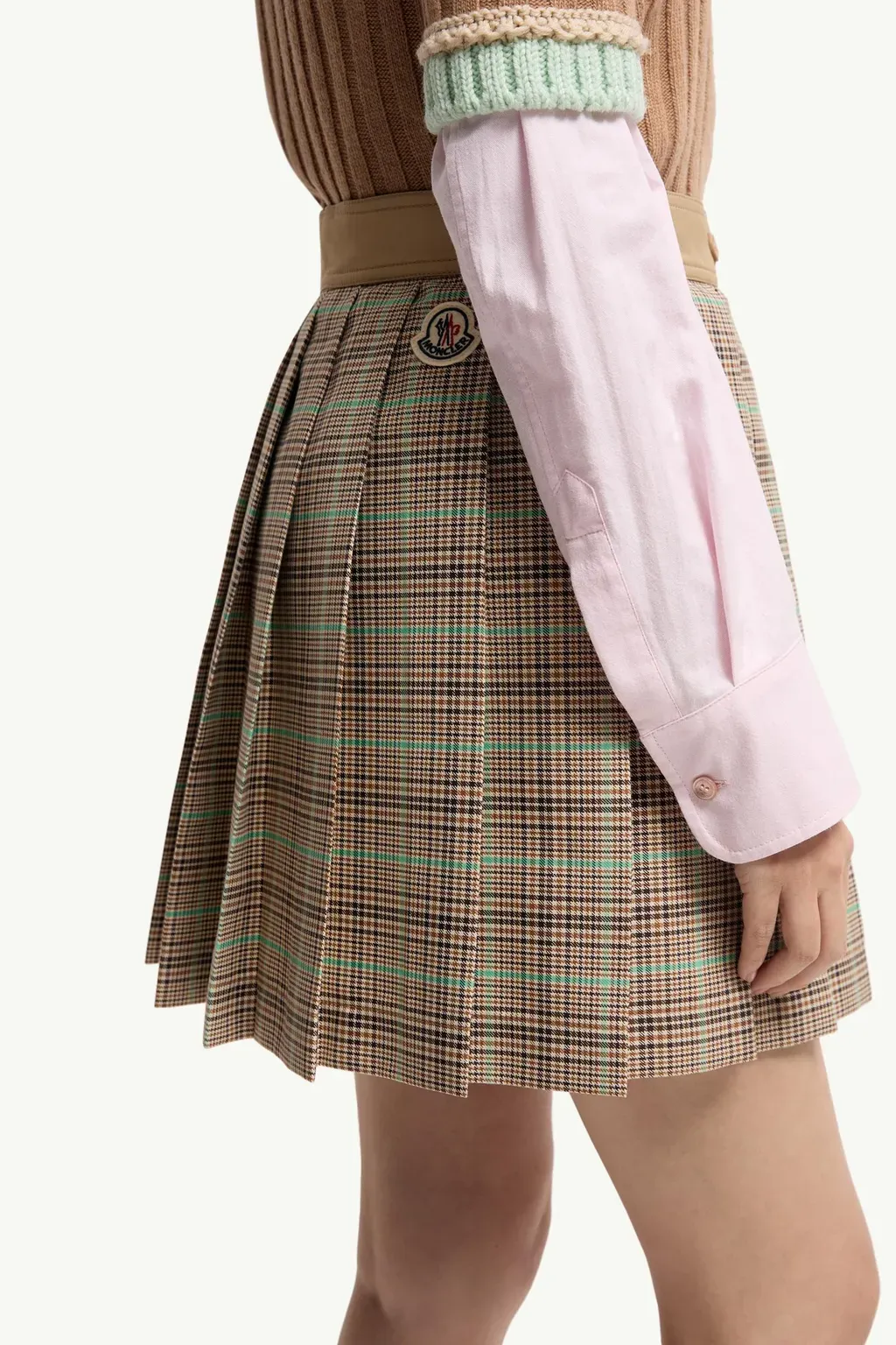 Checked Pleated Mini Skirt