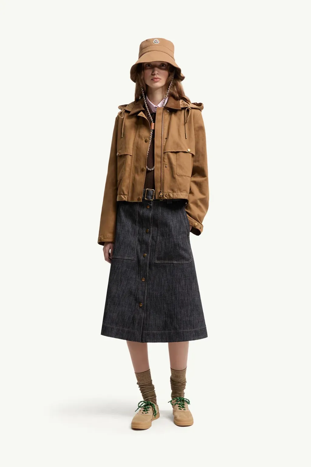 Denim Knee-Length Skirt