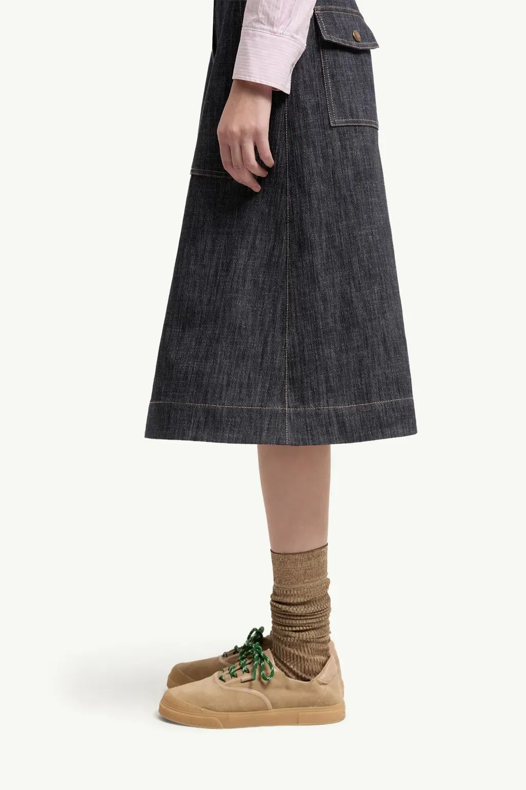 Denim Knee-Length Skirt