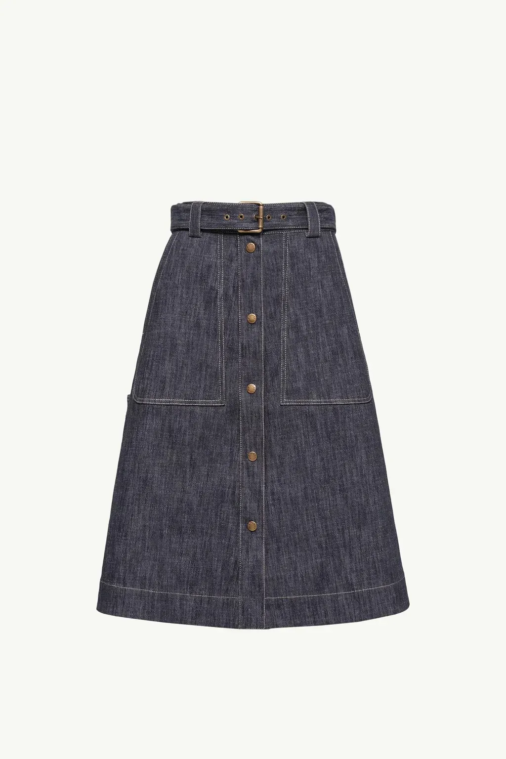 Denim Knee-Length Skirt