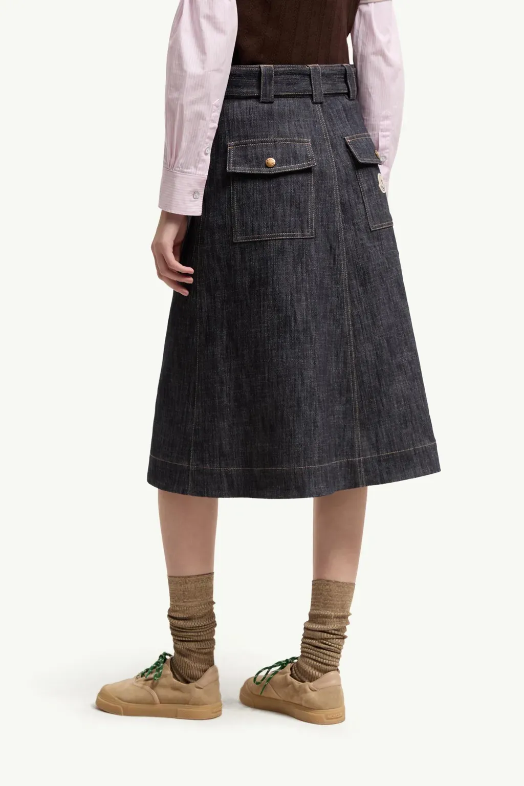 Denim Knee-Length Skirt