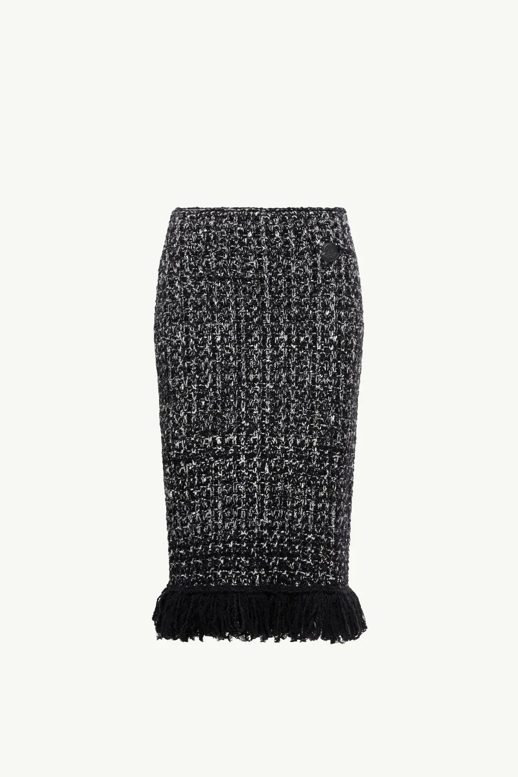 Fringe-Trim Wool Blend Skirt