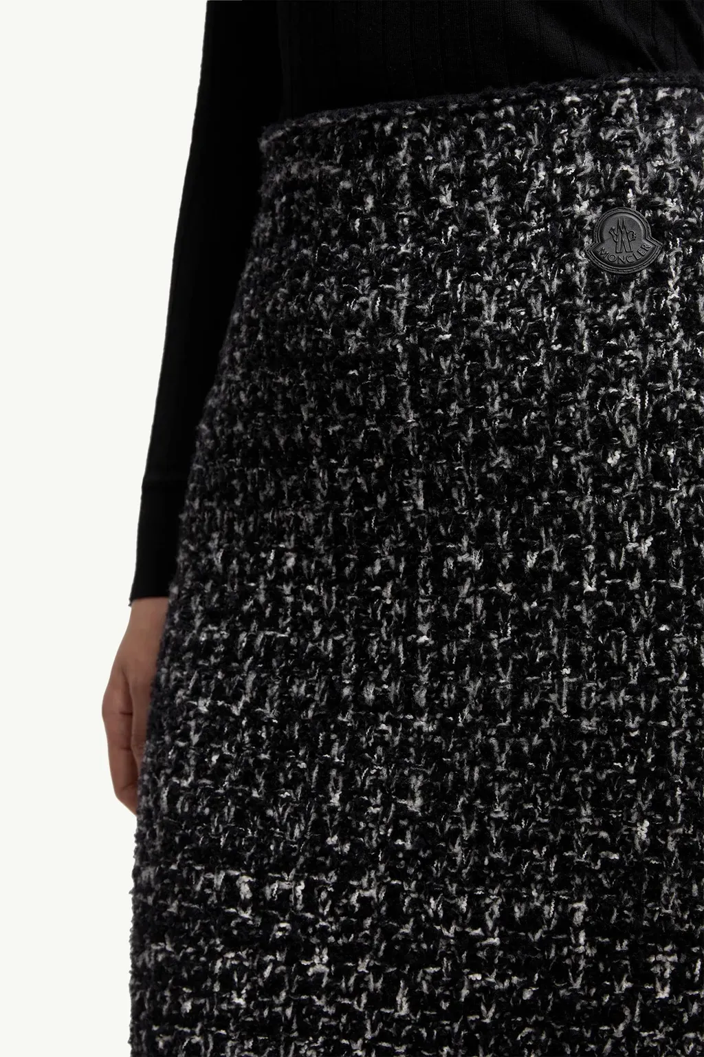 Fringe-Trim Wool Blend Skirt