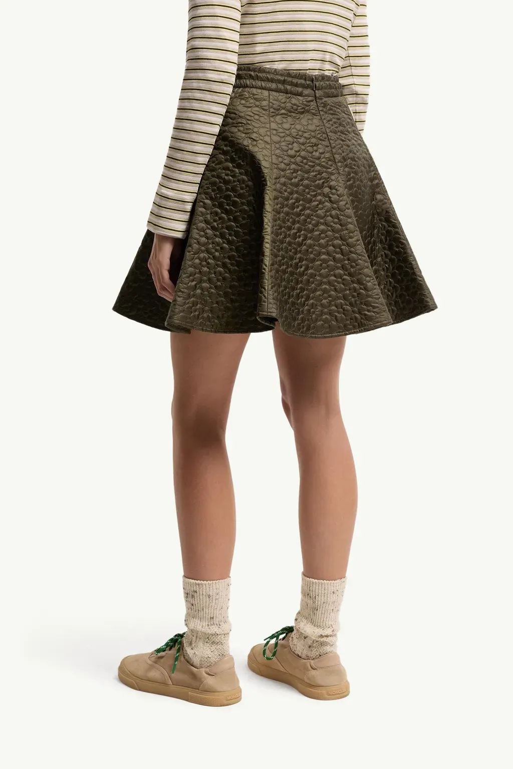 Floral-Quilted Padded Mini Skirt