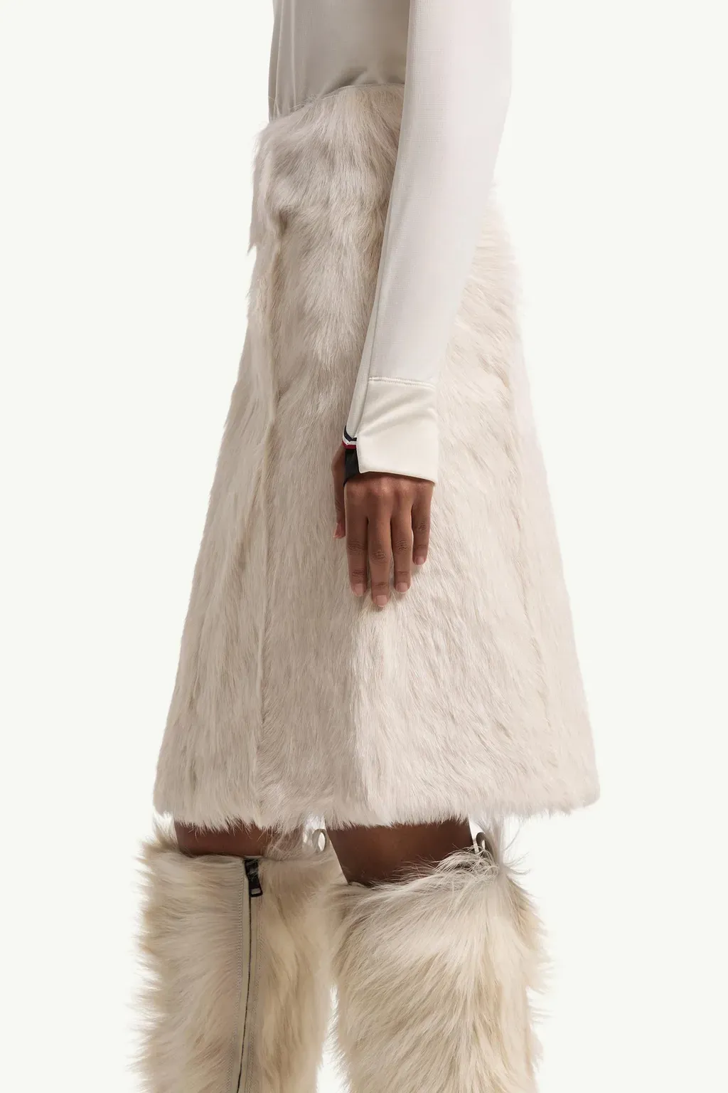 Shearling Knee-Length Skirt