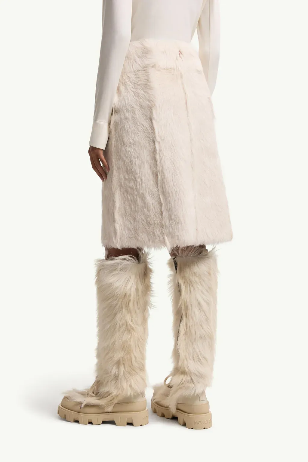 Shearling Knee-Length Skirt