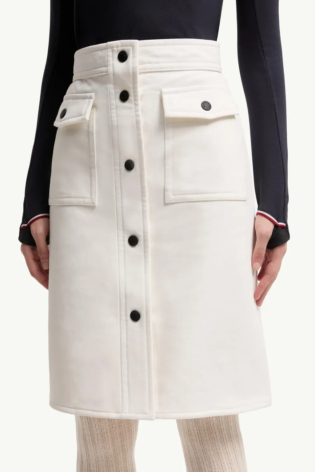 Technical Twill Knee-Length Skirt