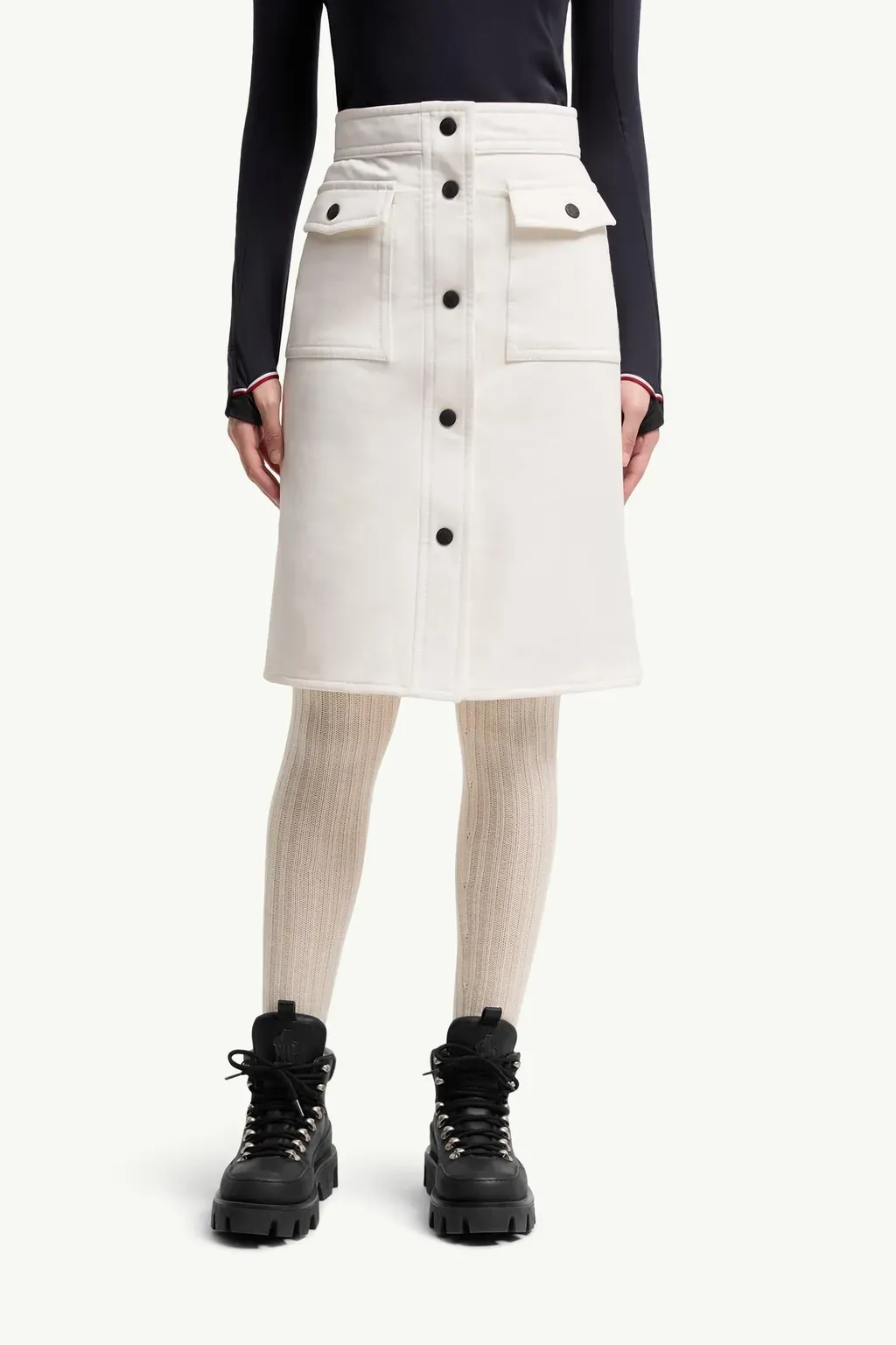 Technical Twill Knee-Length Skirt