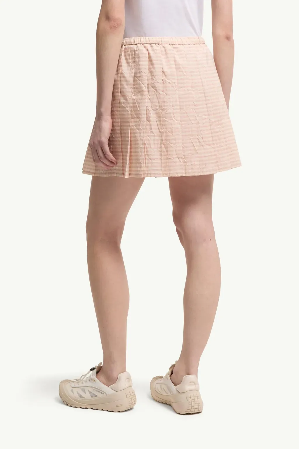 Vichy Cotton Blend Pleated Mini Skirt