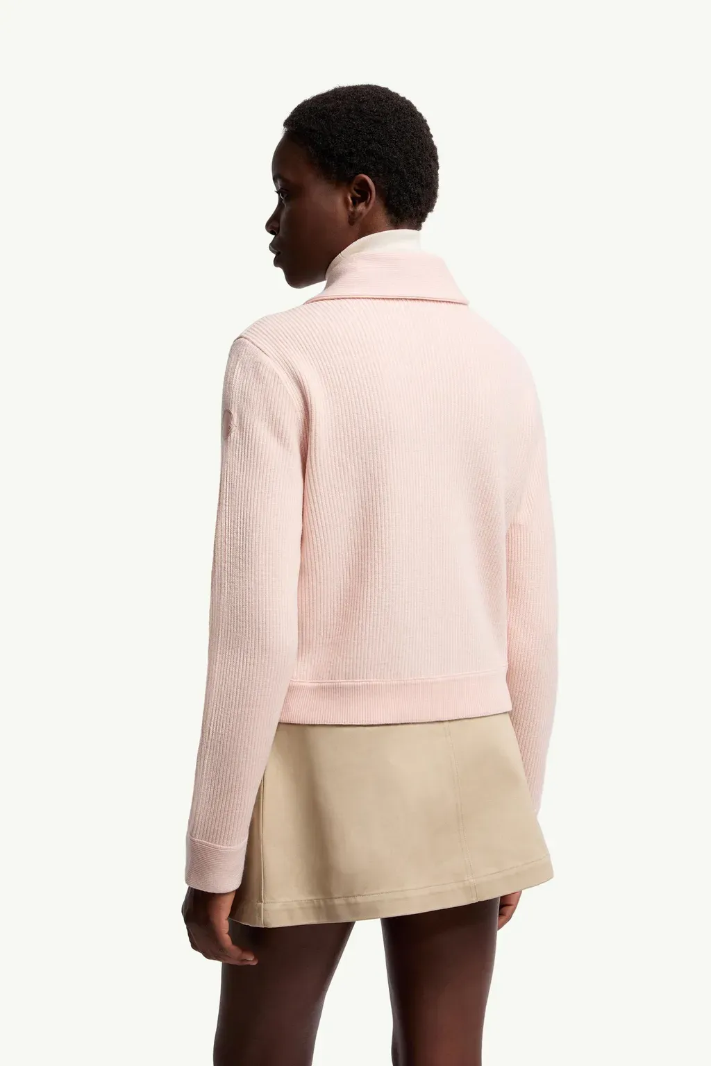Diagonal-Quilted Padded Wool Cardigan