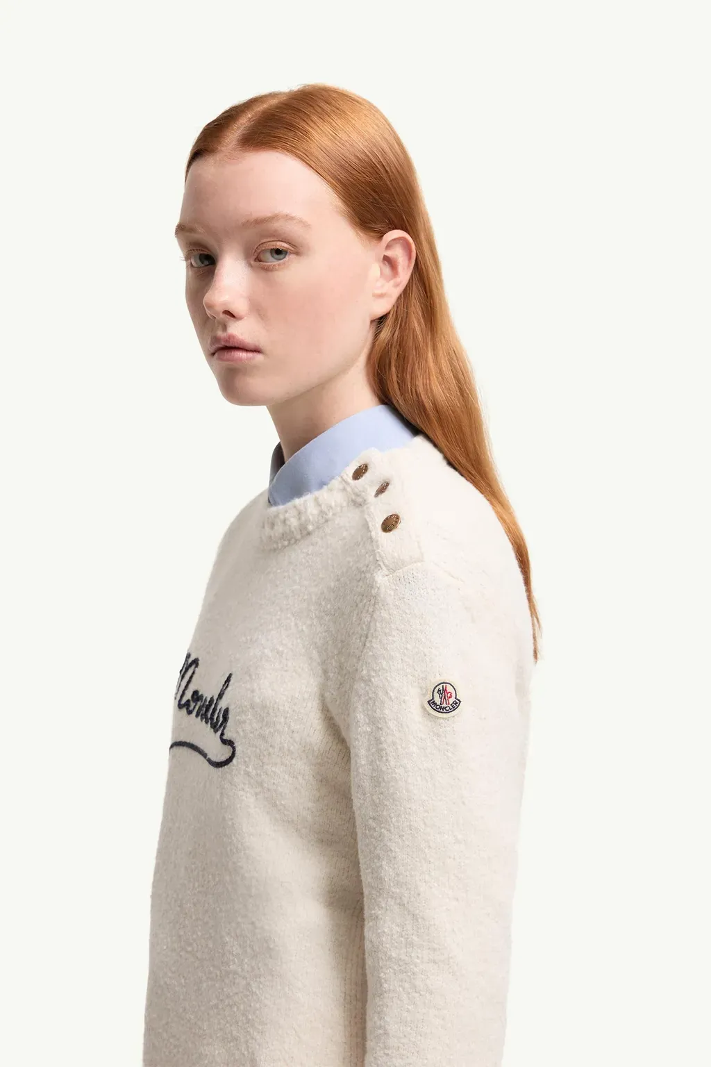 Embroidered Logo Cotton Blend Jumper