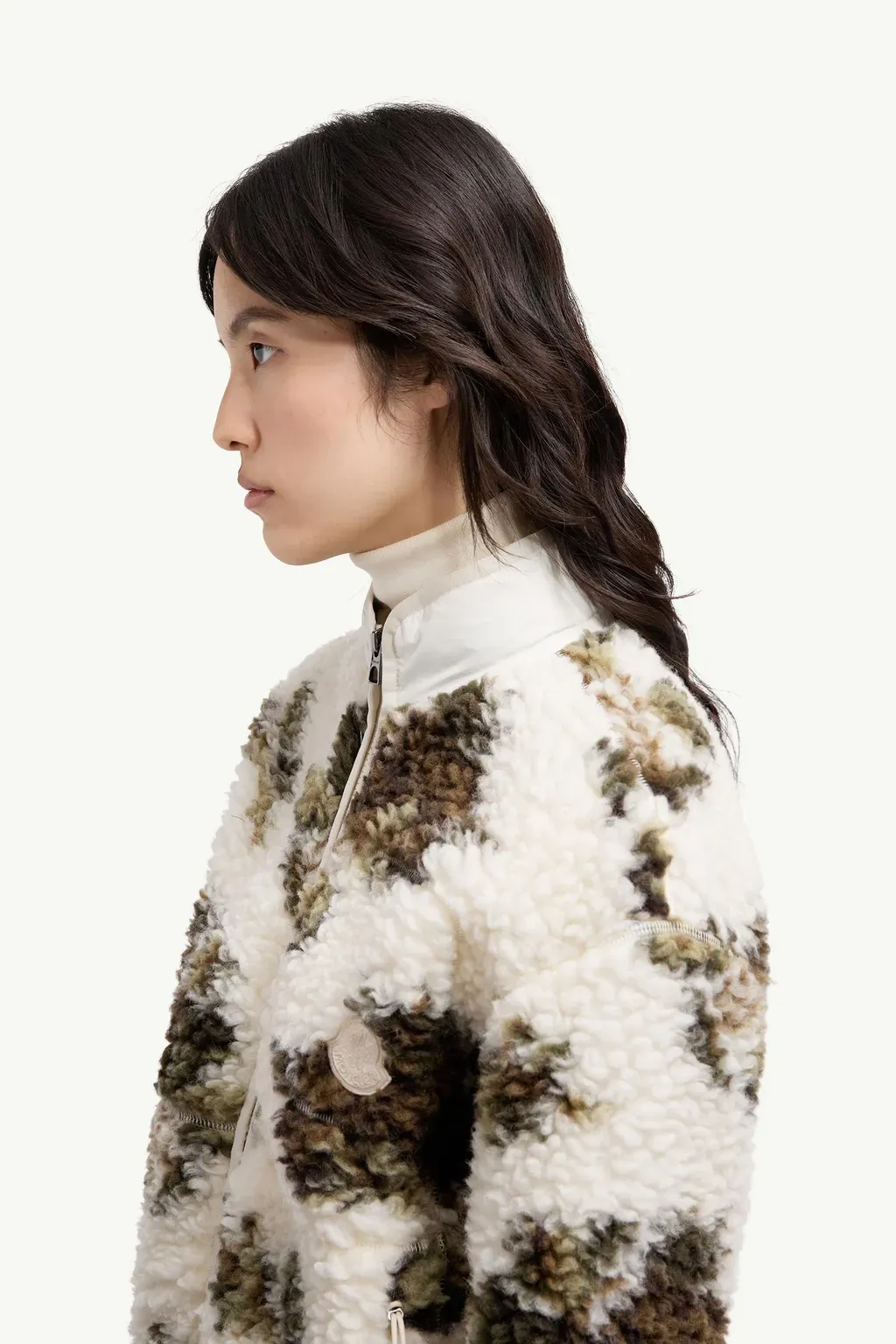 Floral Print Padded Wool Blend Jumper