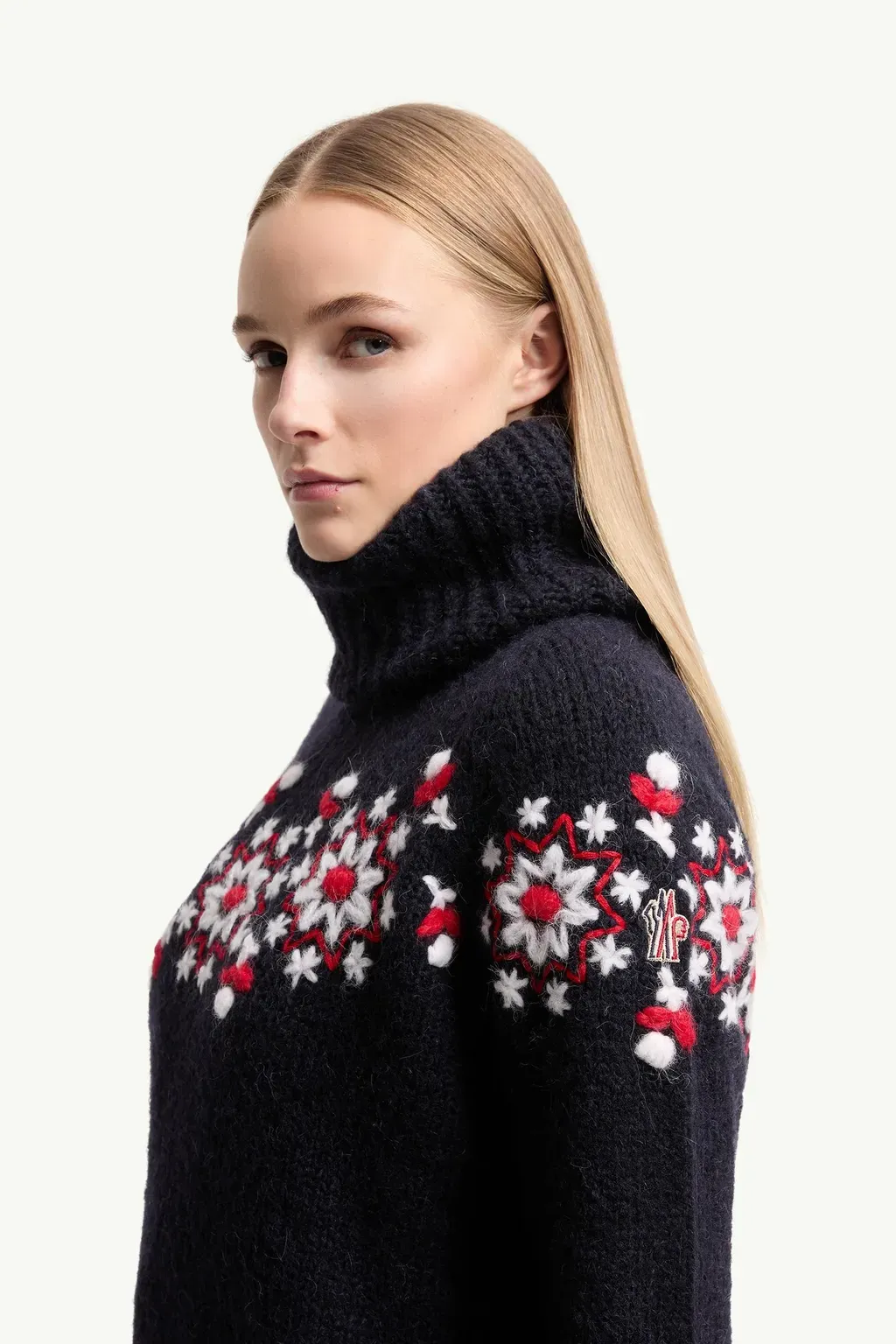 Hand-Embroidered Alpaca & Wool Turtleneck Jumper