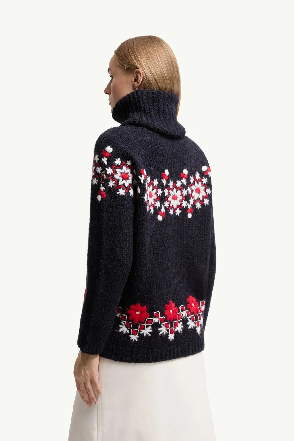 Hand-Embroidered Alpaca & Wool Turtleneck Jumper