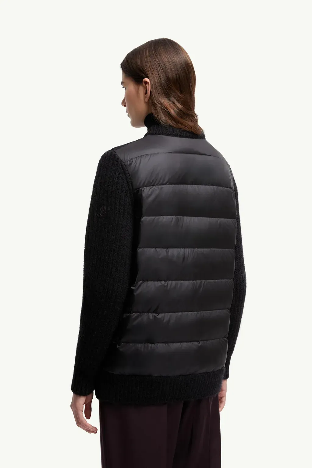 Leather-Trimmed Wool & Mohair Padded Cardigan