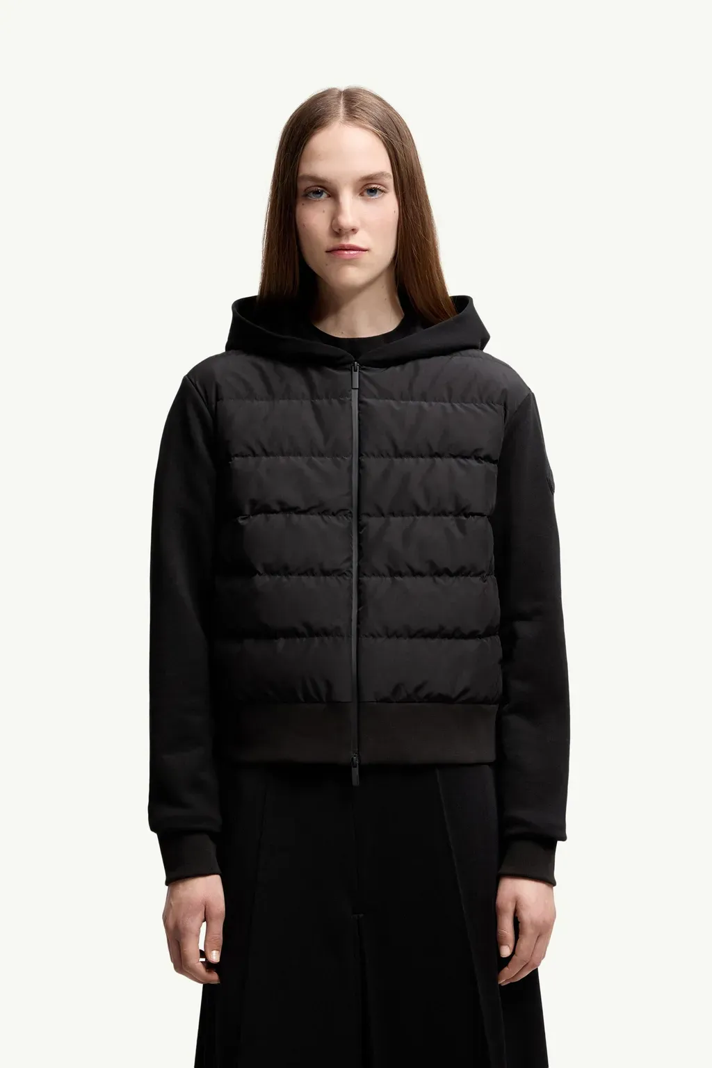 Padded Cotton Zip-Up Hoodie