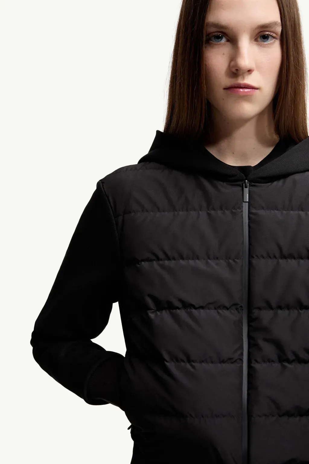 Padded Cotton Zip-Up Hoodie