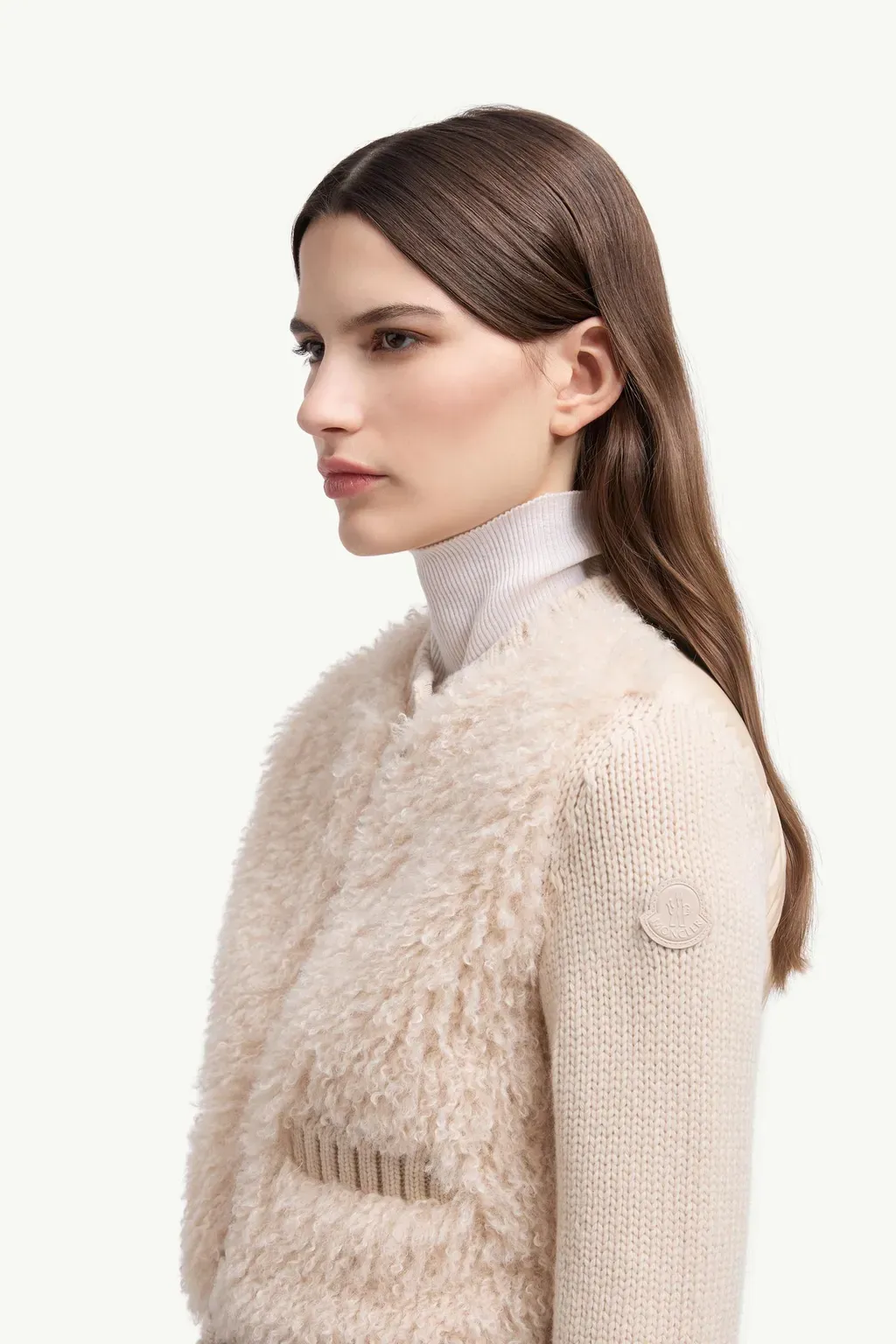 Padded Wool & Teddy Cardigan