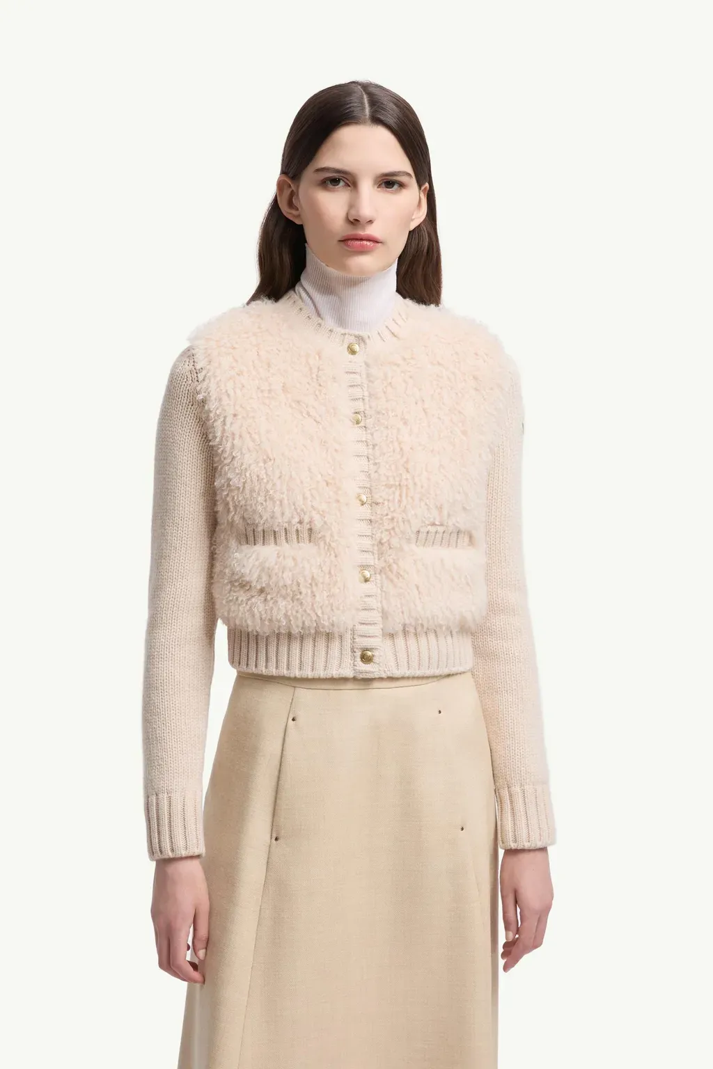 Padded Wool & Teddy Cardigan