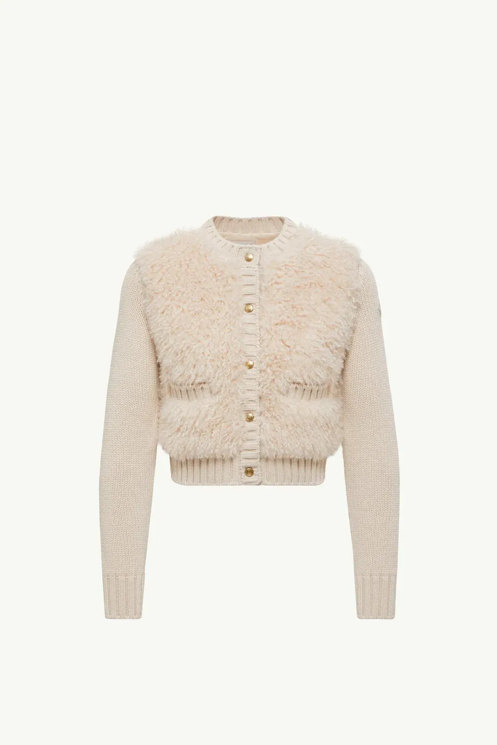 Padded Wool & Teddy Cardigan