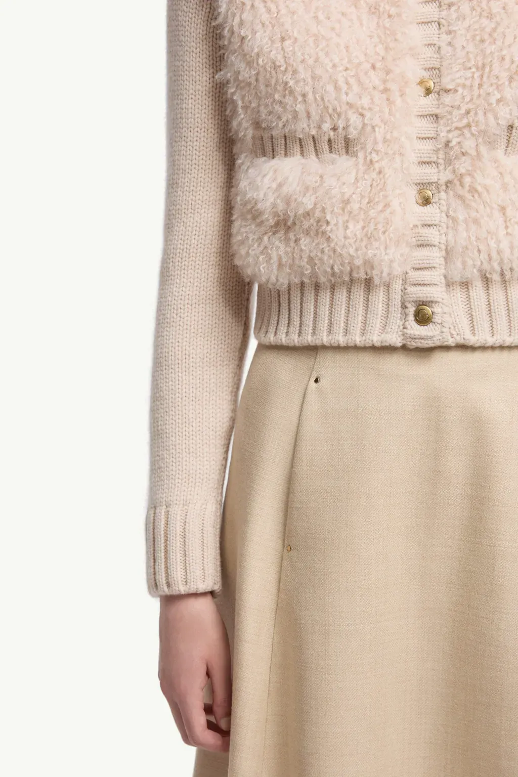 Padded Wool & Teddy Cardigan
