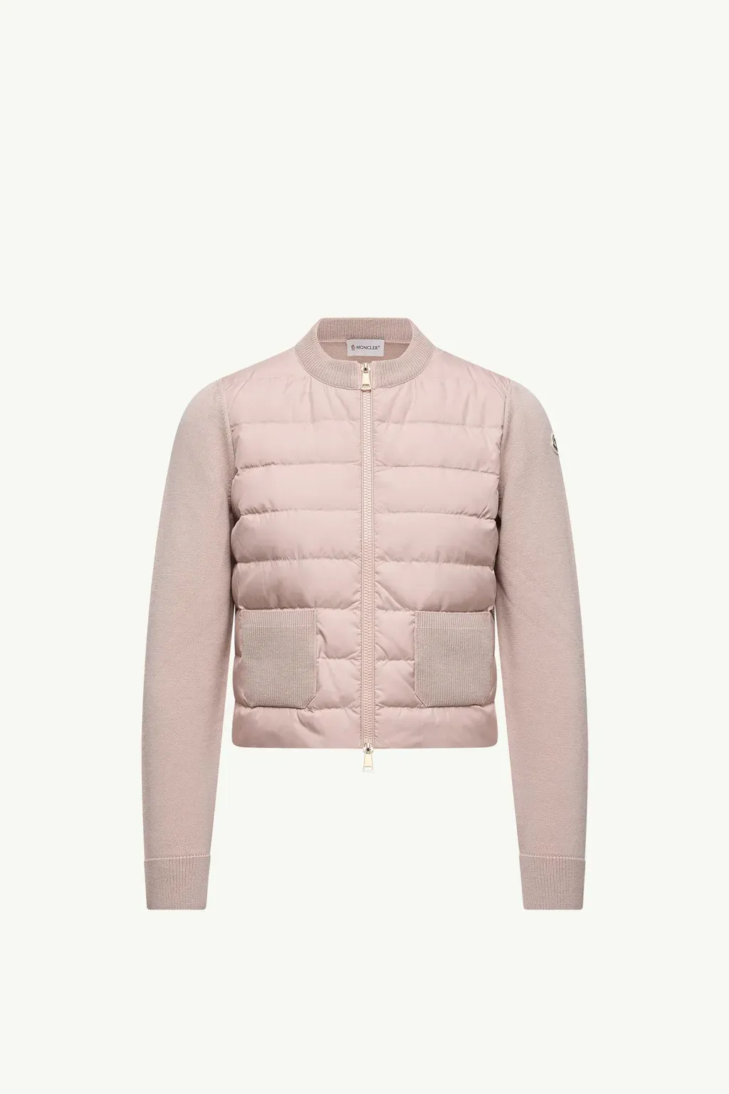 Padded Wool Zip-Up Cardigan