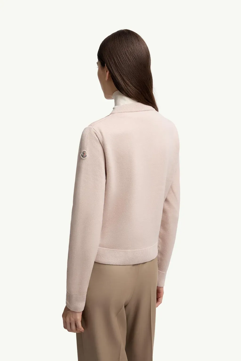 Padded Wool Zip-Up Cardigan