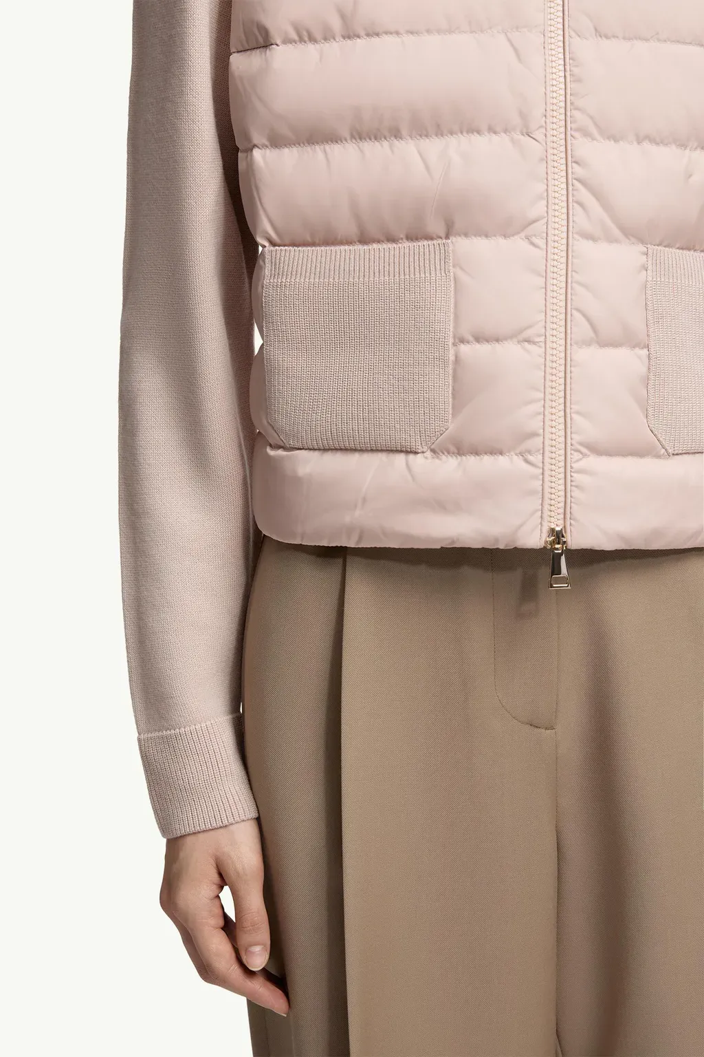 Padded Wool Zip-Up Cardigan