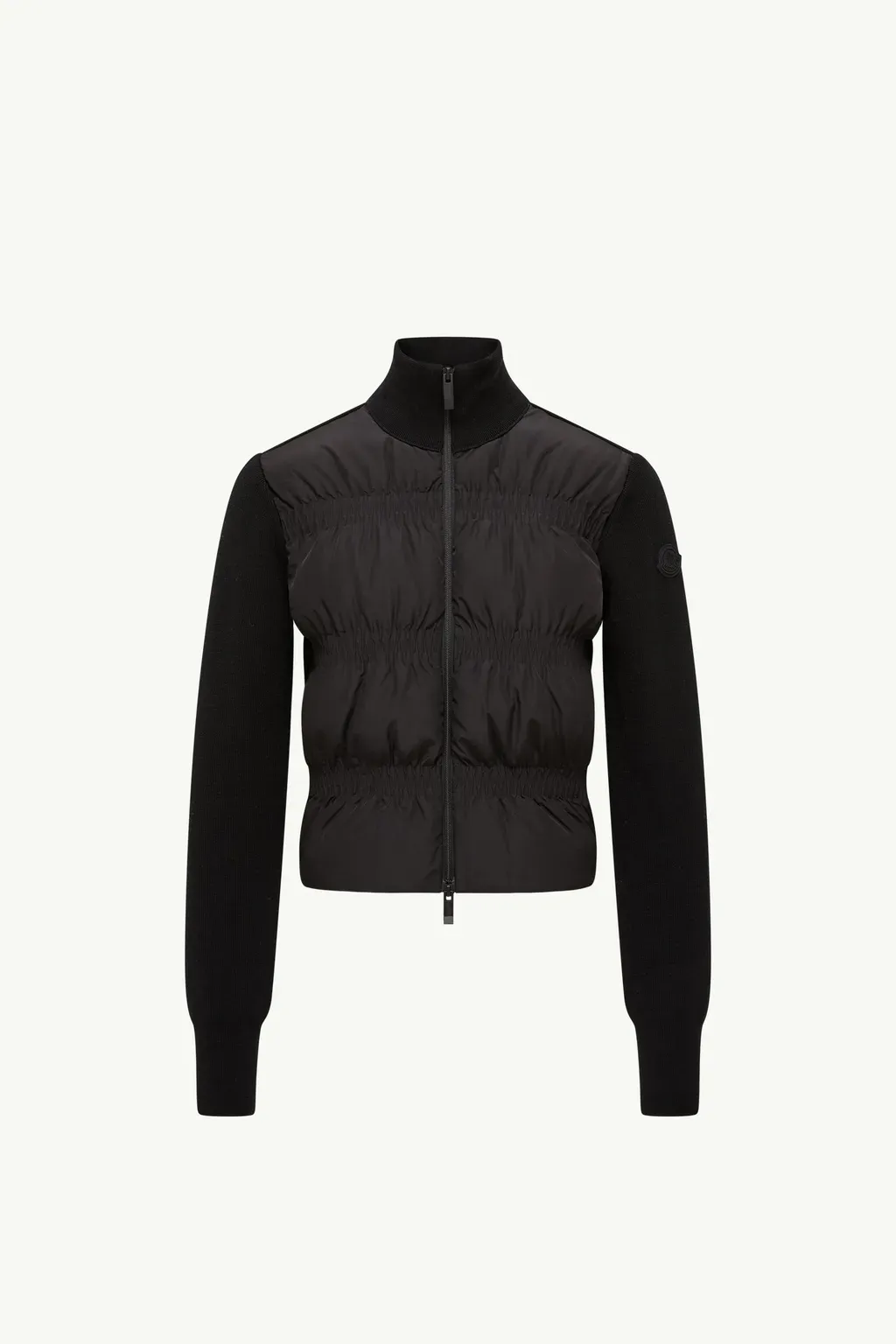 Padded Wool Zip-Up Cardigan