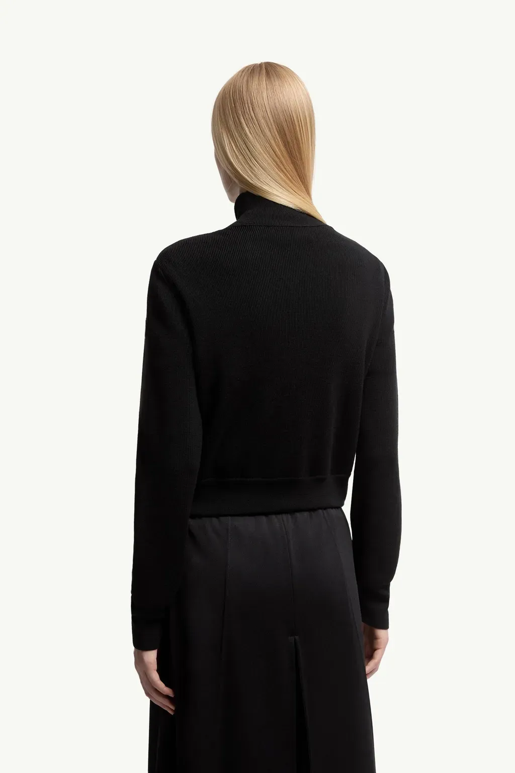 Padded Wool Zip-Up Cardigan
