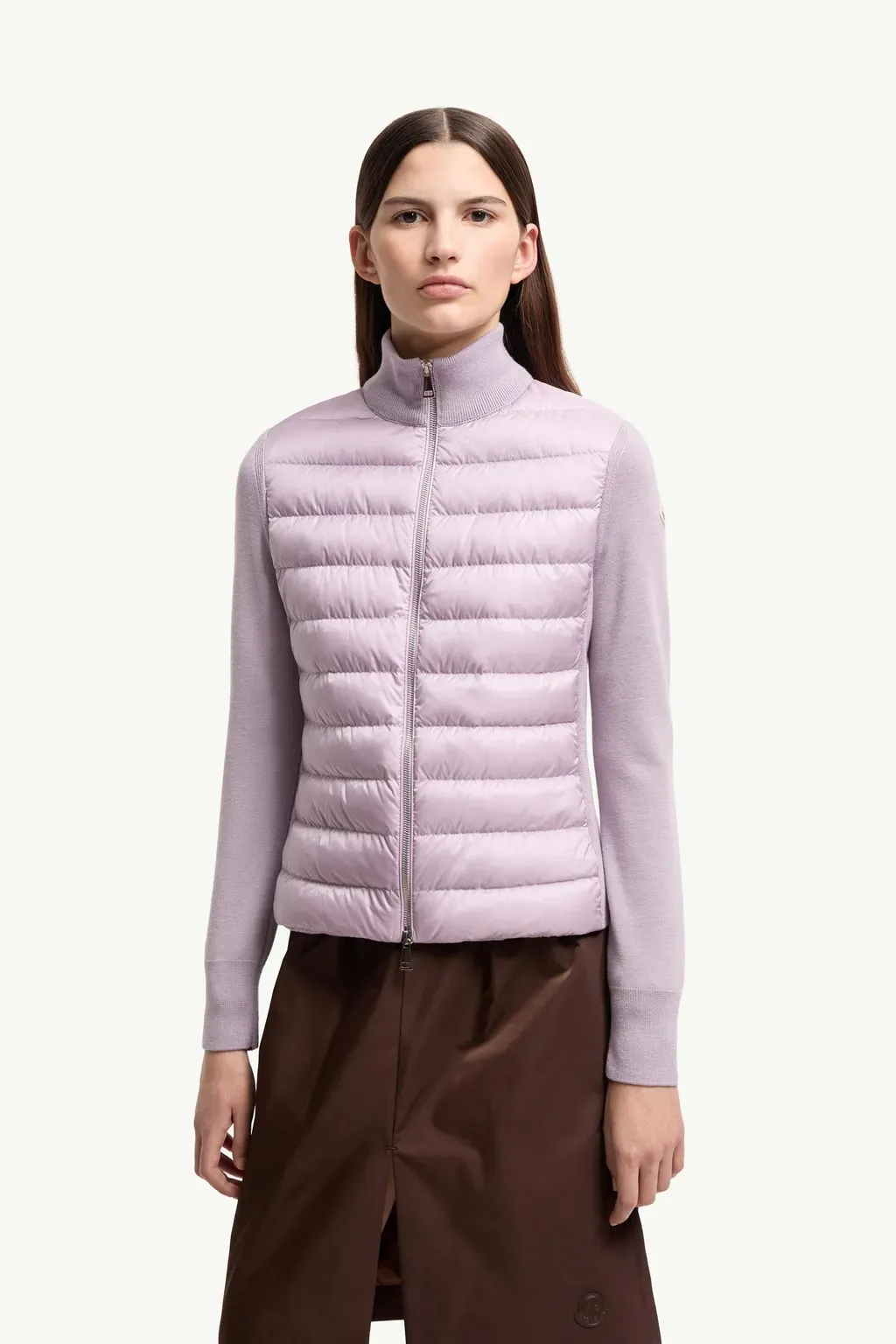Padded Wool Zip-Up Cardigan