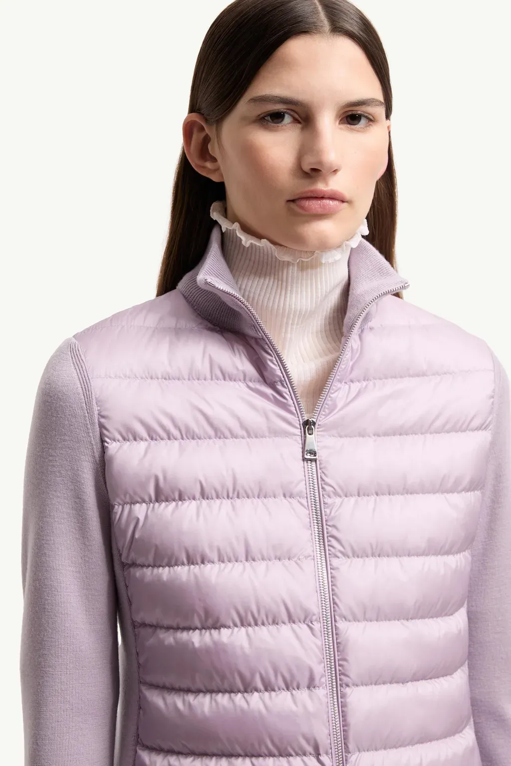 Padded Wool Zip-Up Cardigan