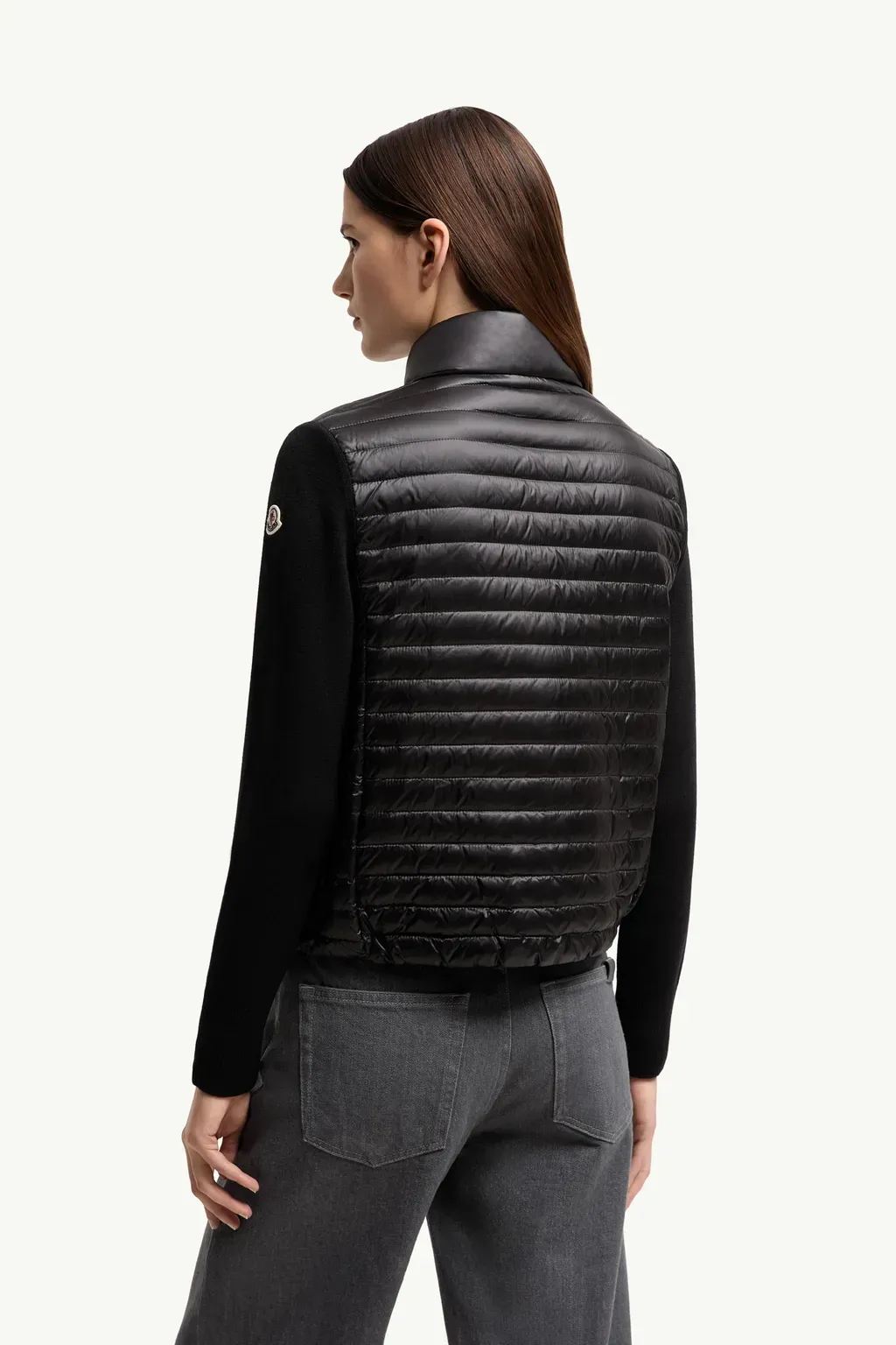 Padded Wool Zip-Up Cardigan