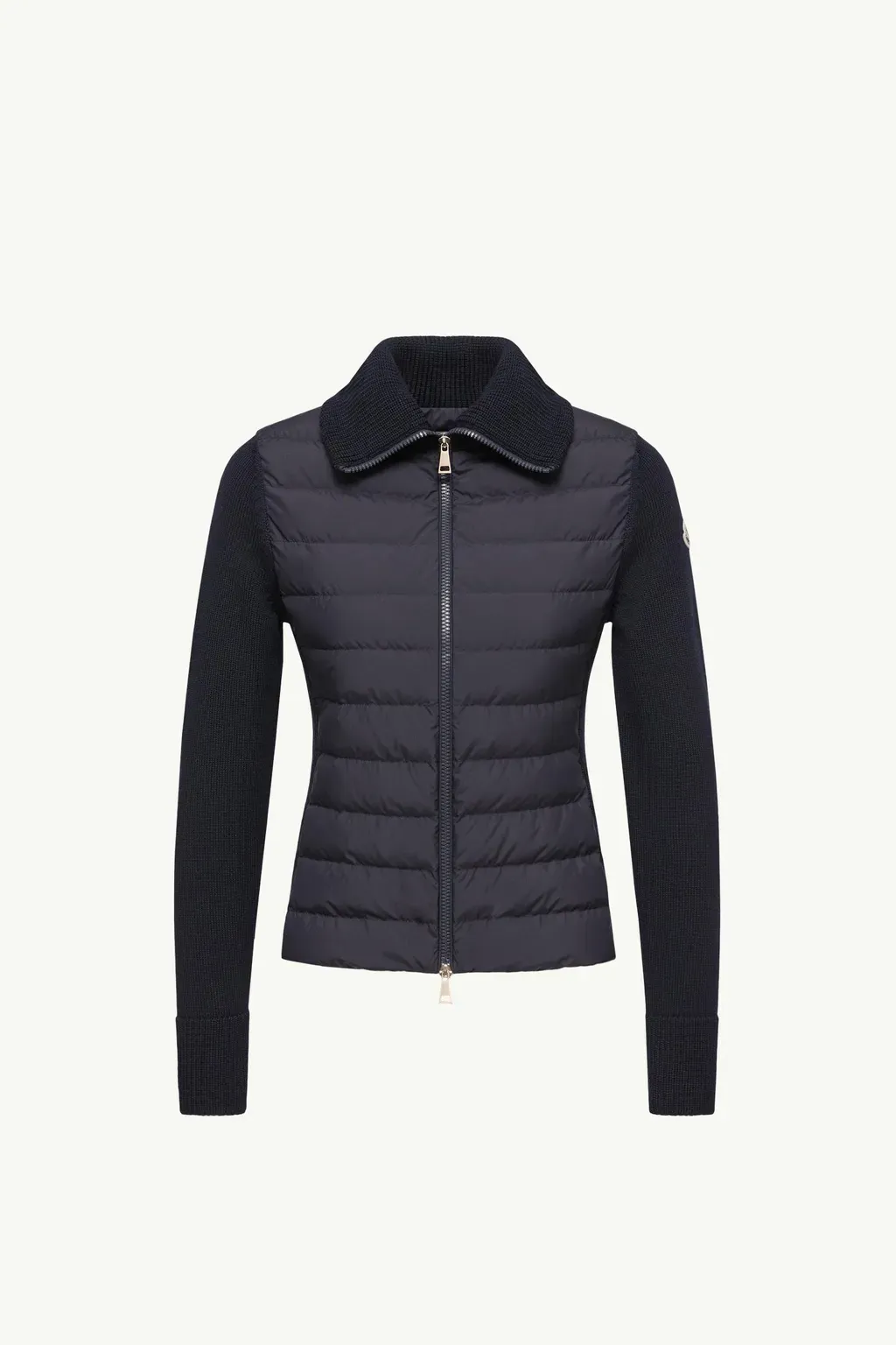 Padded Wool Zip-Up Cardigan