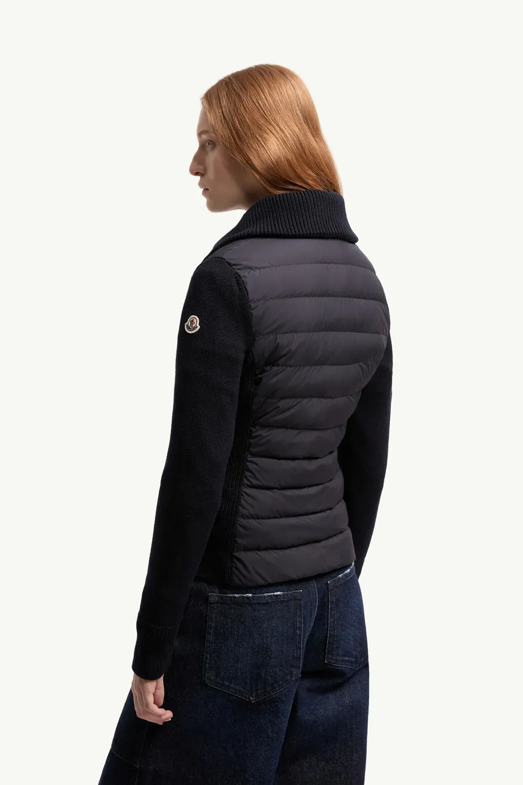 Padded Wool Zip-Up Cardigan