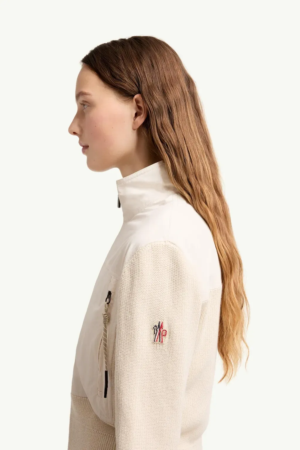 Padded Zip-Up Cotton Cardigan