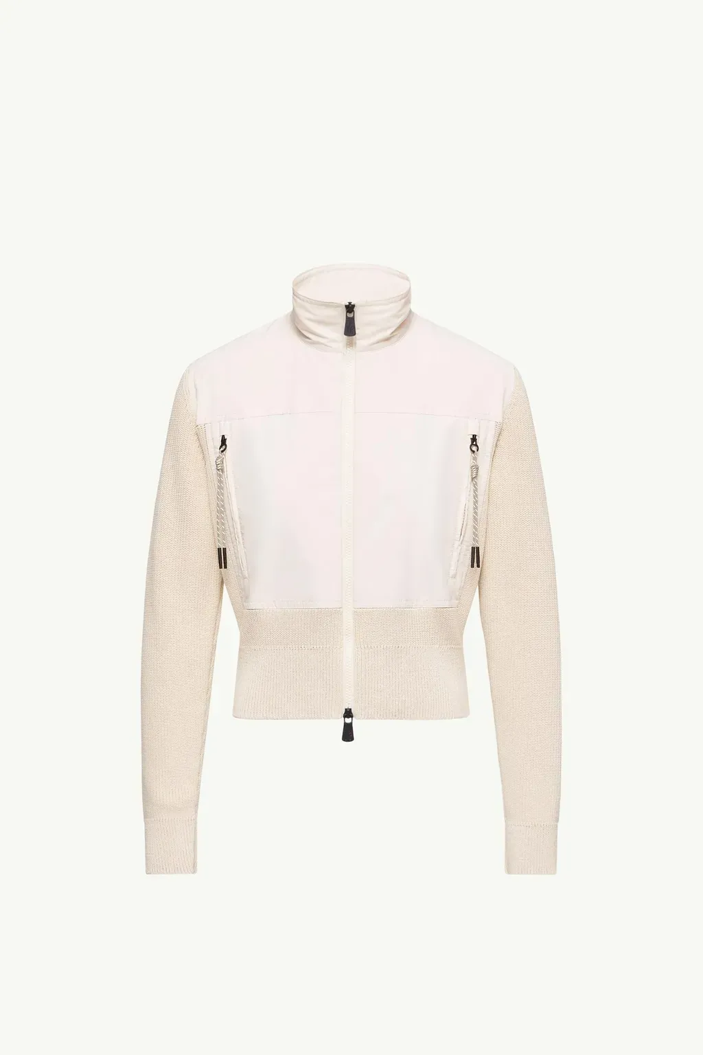 Padded Zip-Up Cotton Cardigan