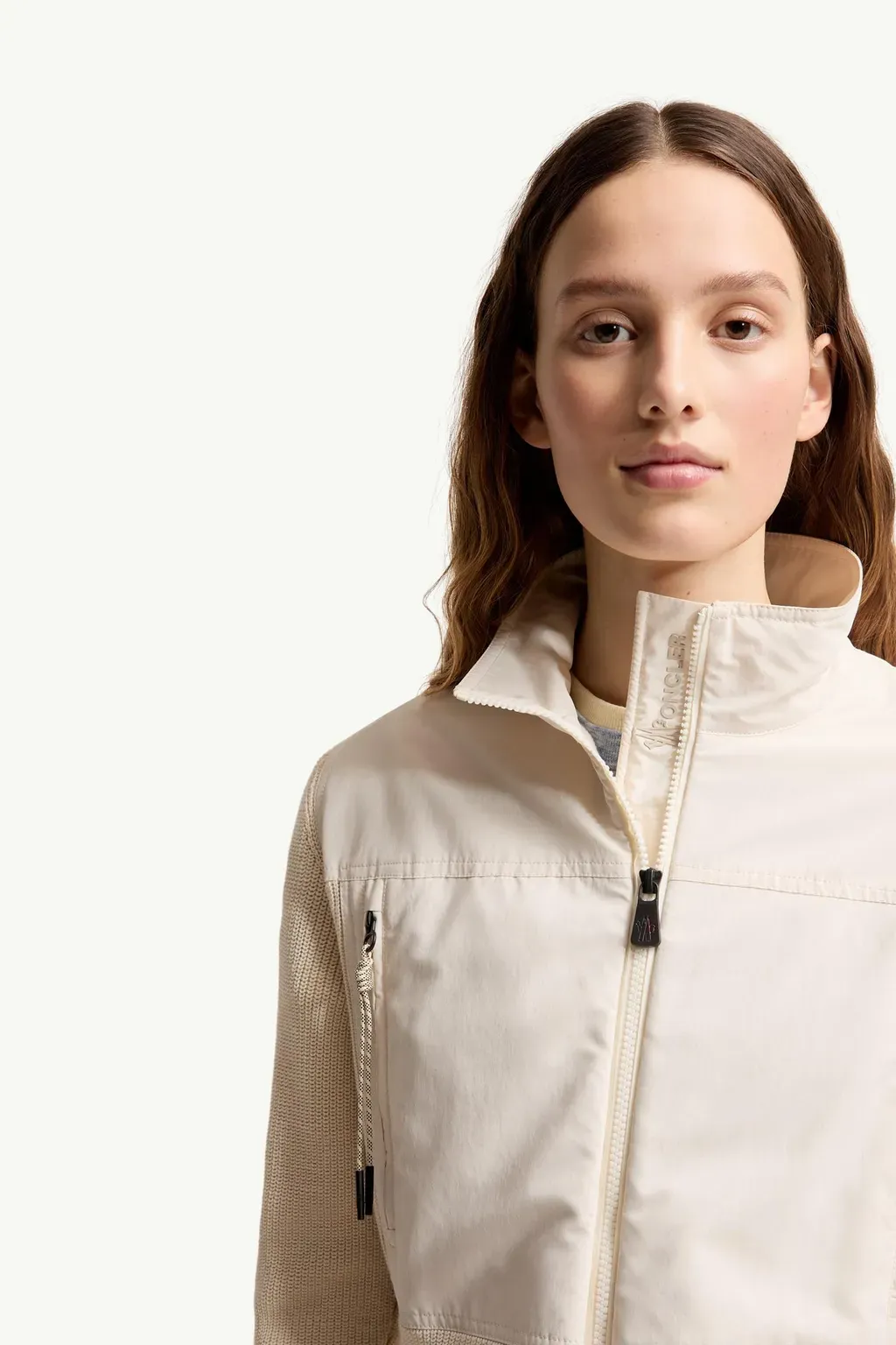 Padded Zip-Up Cotton Cardigan