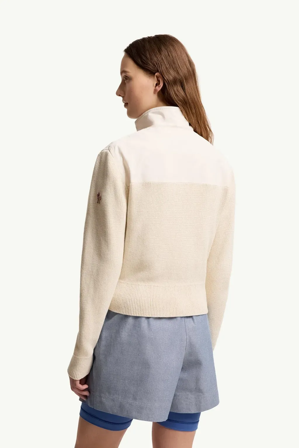 Padded Zip-Up Cotton Cardigan