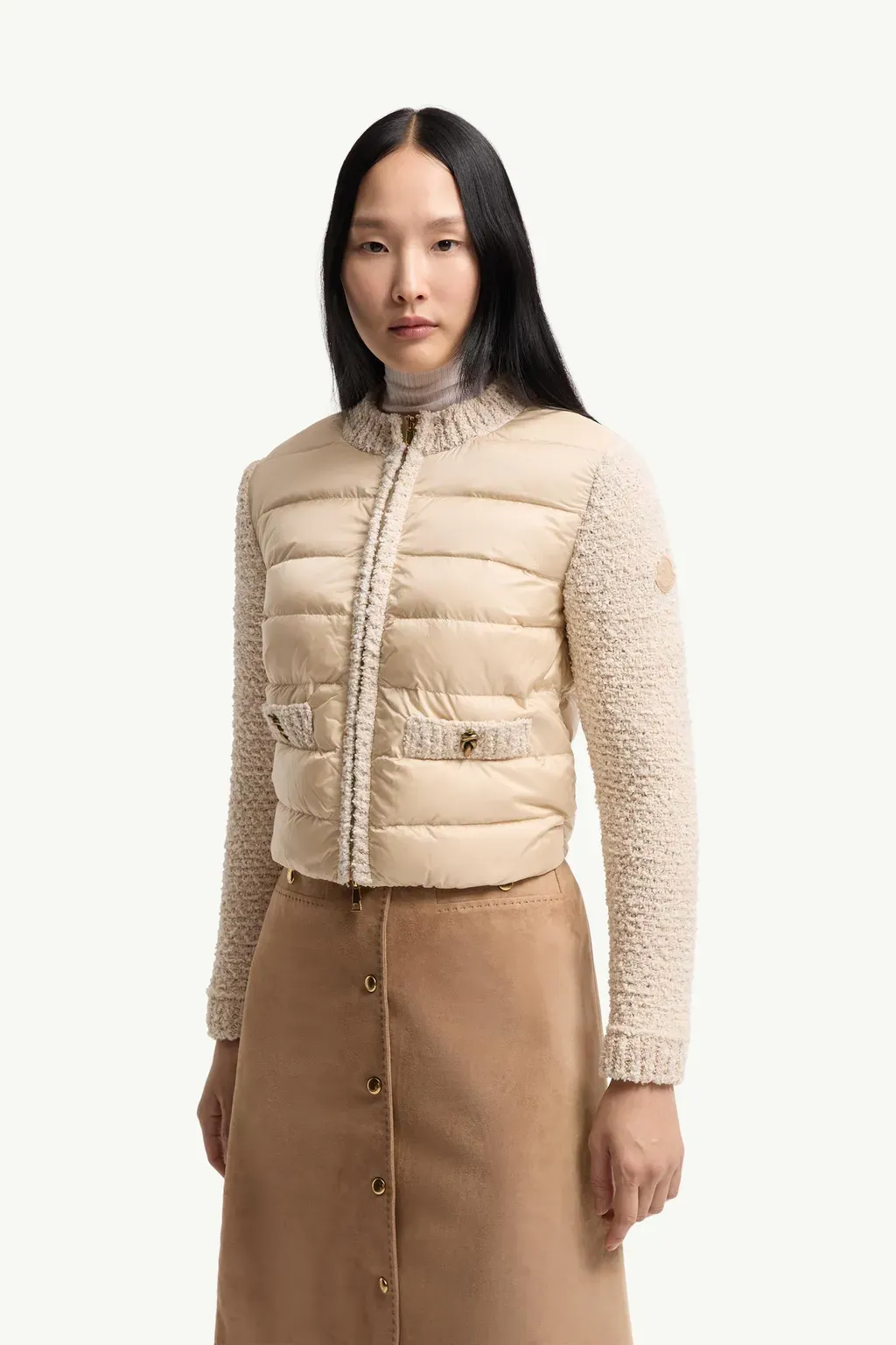Padded Zip-Up Cardigan