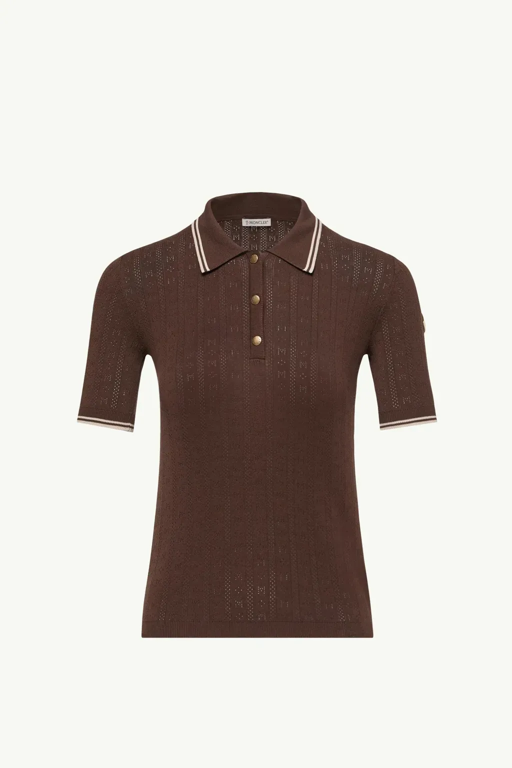 Rhombus & Logo Pattern Cotton Polo Shirt