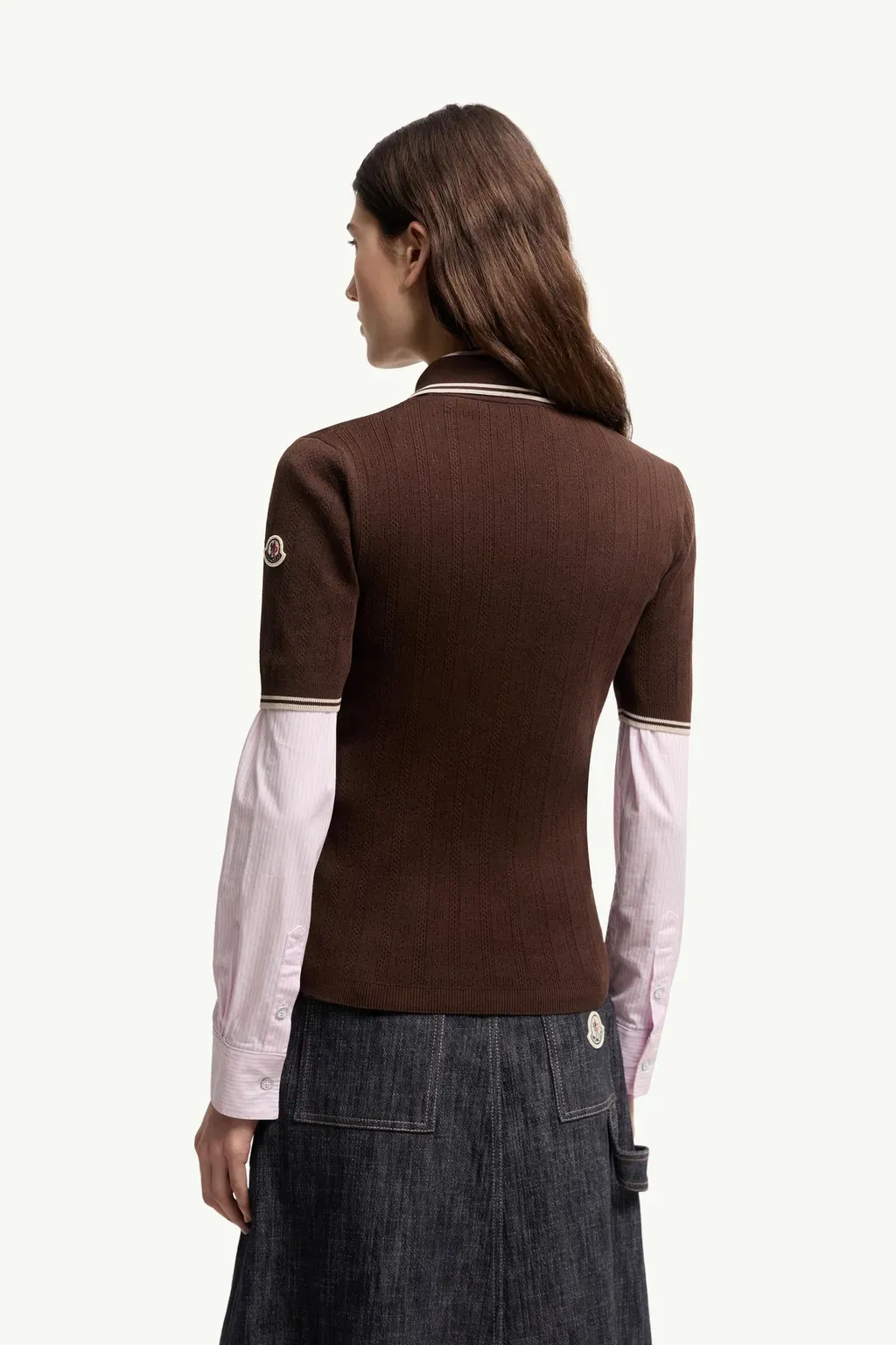 Rhombus & Logo Pattern Cotton Polo Shirt