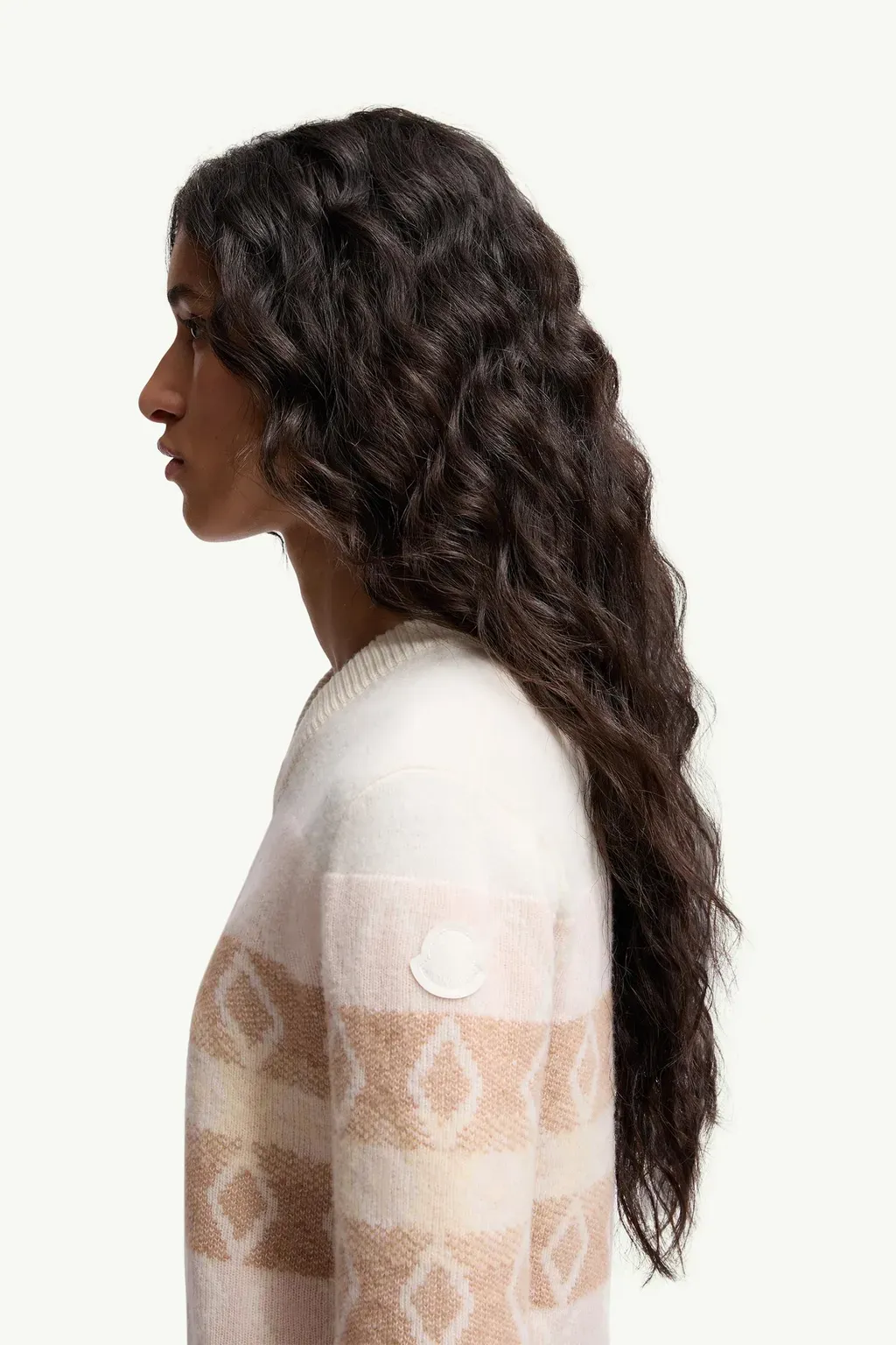 Wool Jacquard V-Neck Sweater