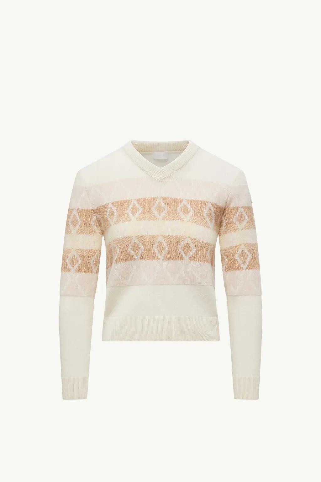 Wool Jacquard V-Neck Sweater