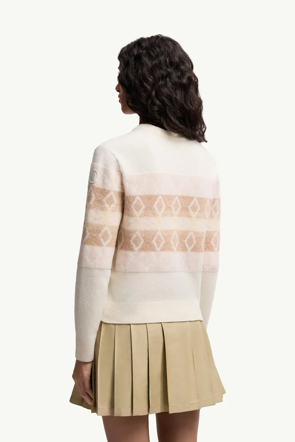 Wool Jacquard V-Neck Sweater