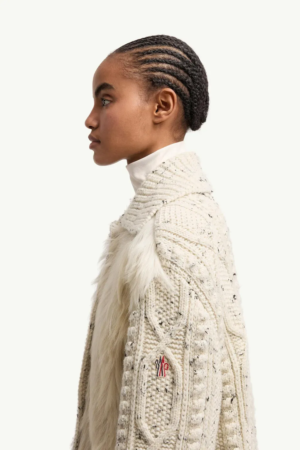 Shearling-Trimmed Padded Wool Cardigan